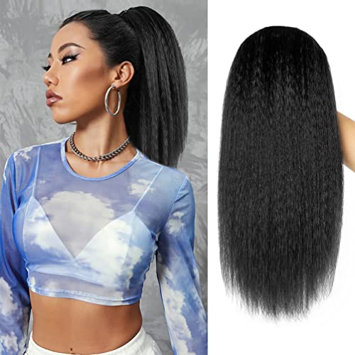 20 Inch 100% Human Hair Drawstring Ponytail Extension for Instant Volume and Length