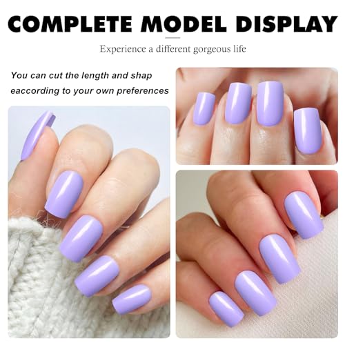Lavender Square Acrylic Nails - Image 8