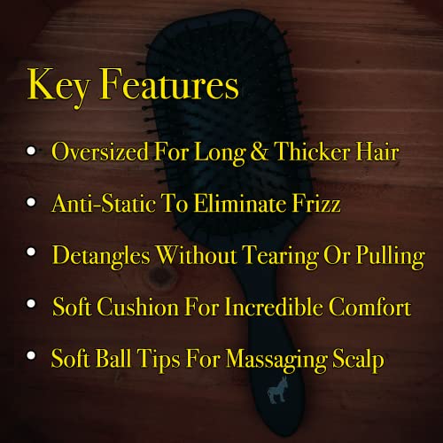 Gentle Soft Bristle Detangling Brush for Long Hair, Effortless Combing - Image 2
