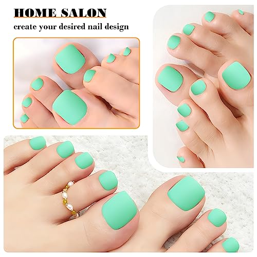 Matte Dark Green Acrylic Nails - Image 6