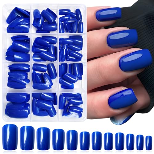 Navy Square Acrylic Nails