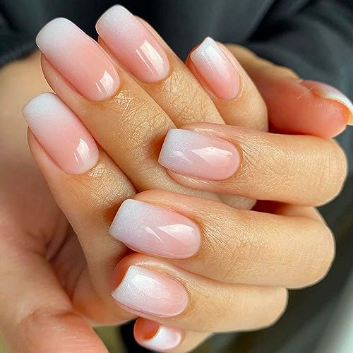 Ombre acrylic nails for trendy look.