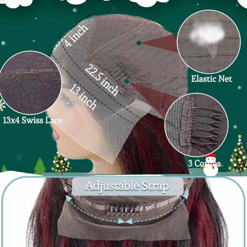 Ombre Red Human Hair Wig - Image 6
