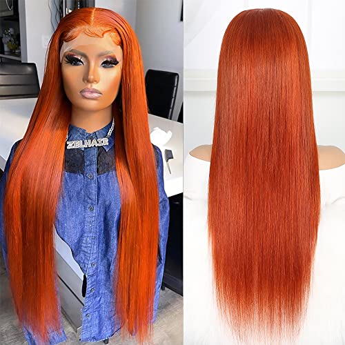 Orange Lace Front Human Hair Wig - Image 4