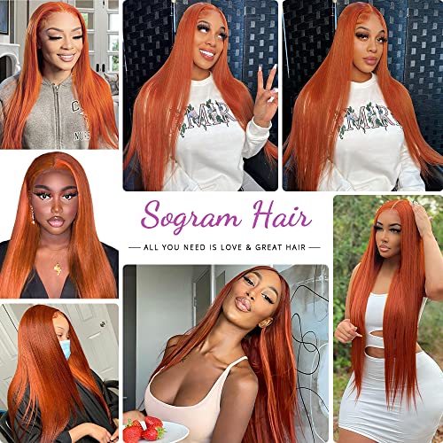 Orange Lace Front Human Hair Wig - Image 6