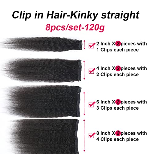 Outre Premium Blend Kinky Straight Clip-In Hair Extensions 18 Inch 9 Piece Set - Image 4