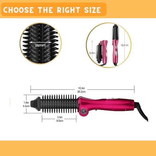 Phoebe Compact Mini Curling Iron Brush Travel Size Dual Voltage - Image 2