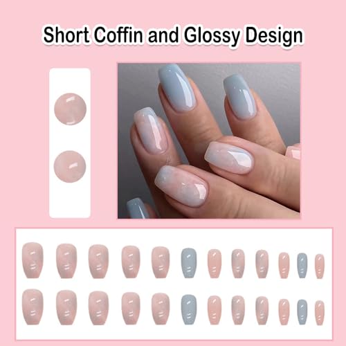 Pink and grey acrylic nails design. - Image 2