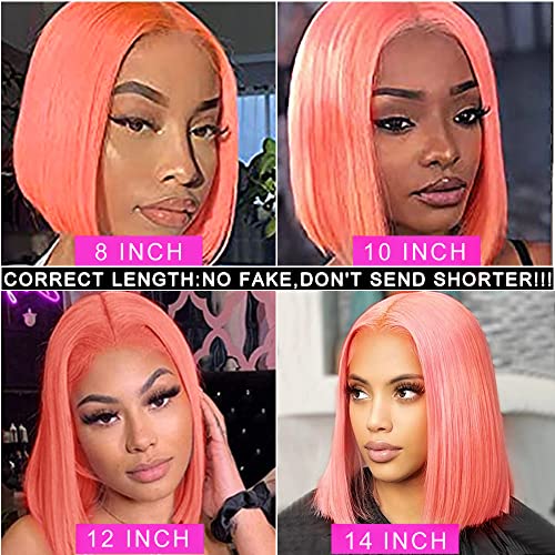 Pink Human Hair Bob Wig 8 Inches - Image 6