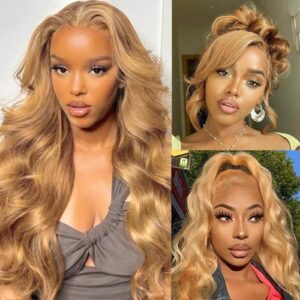 Pink lace front wig made with human hair.