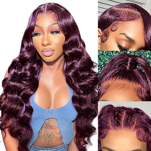 Purple Lace Front Human Hair Wig