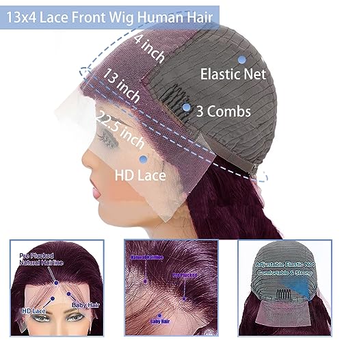 Purple Lace Front Human Hair Wig - Image 4