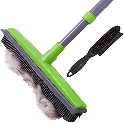 Rubber brush for removing dog hair.