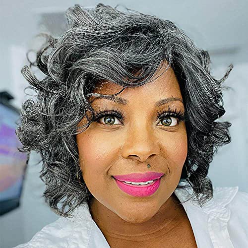 Short Grey Human Hair Wig