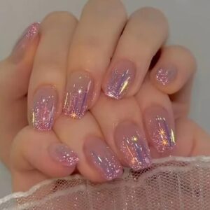Short Ombre Acrylic Coffin Nails