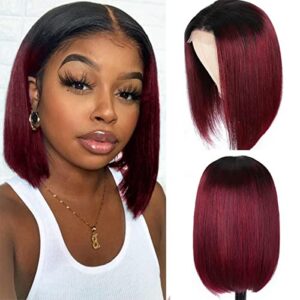 Short Purple Bob Wig made of Human Hair