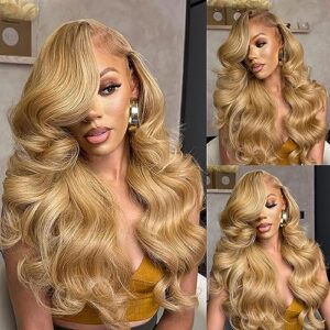 Short Title: Honey Blonde Lace Front Human Hair Wig