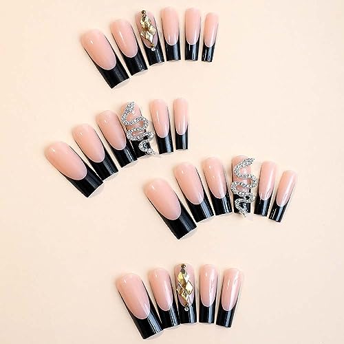 Snake-themed stick-on nail designs for a fierce look. - Image 2