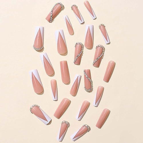 Sparkly coffin-shaped acrylic nails. - Image 2