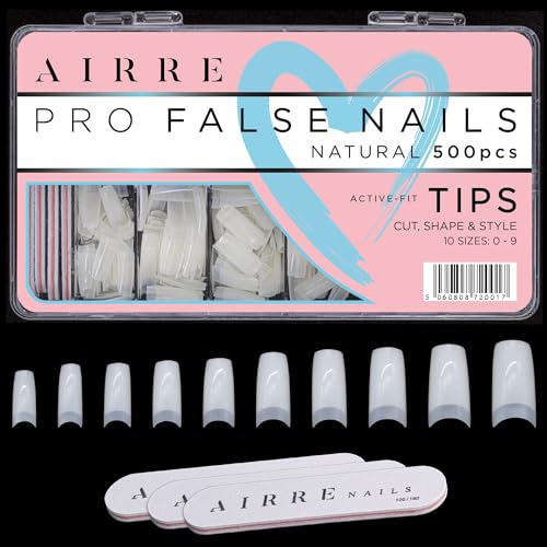 Square acrylic nails for a sleek and modern look.