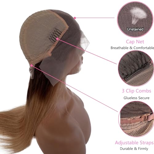 22 Inch Strawberry Blonde Human Hair Wig for Women, Natural Loose Wave Style - Image 2