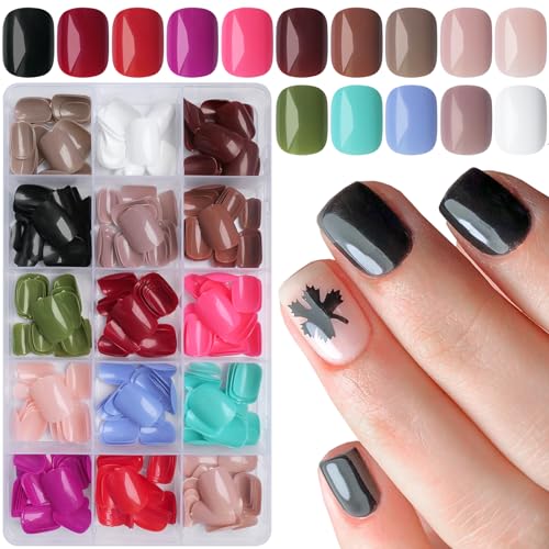 Thick acrylic nails for bold statement.