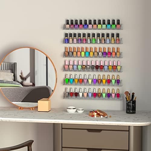 24 Capacity Wall-Mounted Nail Polish Rack for Organized Display - Image 5