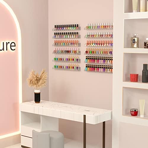 24 Capacity Wall-Mounted Nail Polish Rack for Organized Display - Image 3