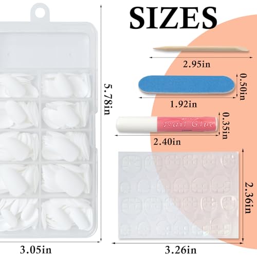 White round acrylic nails. - Image 3