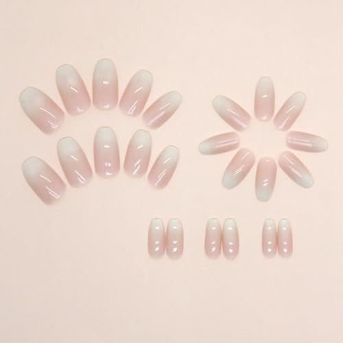 Pink & White Ombre Acrylic Nails - Image 3