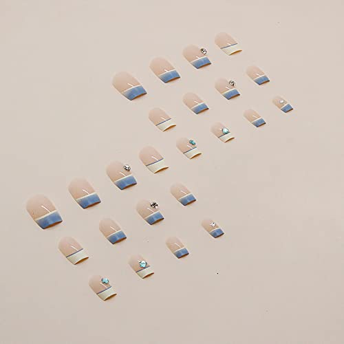 Summer Short Coffin Acrylic Nails 24 Piece Set - Image 3