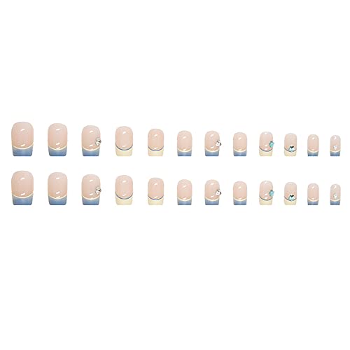 Summer Short Coffin Acrylic Nails 24 Piece Set - Image 5