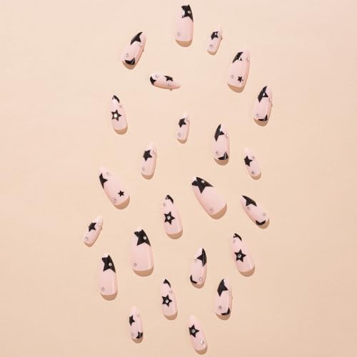 ?Black Short Oval Acrylic Nails? - Image 3