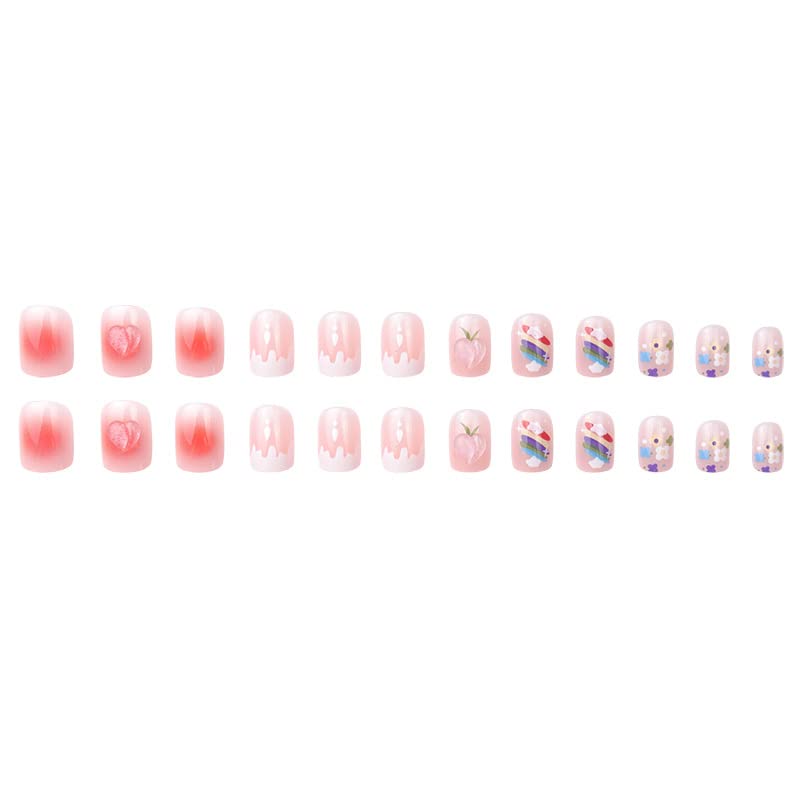 Blue butterfly design on acrylic nails. - Image 4