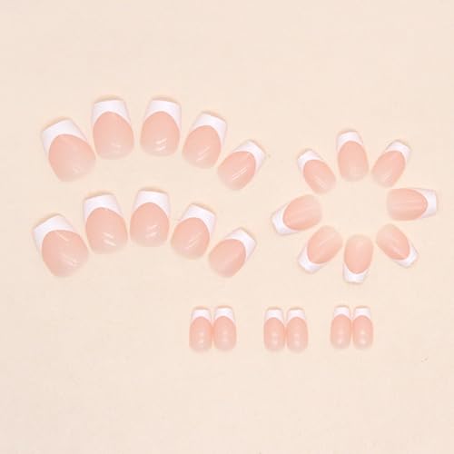 White Tip Acrylic Coffin Nails - Image 4