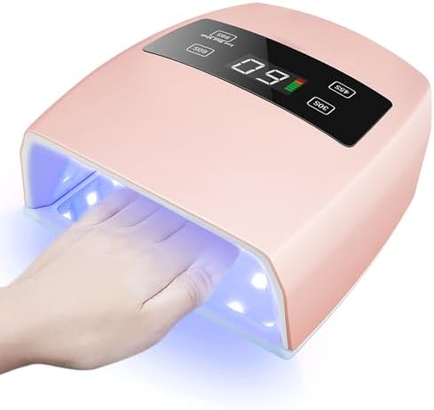 Quickly dries nail polish with machine.