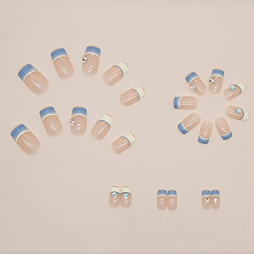 Summer Short Coffin Acrylic Nails 24 Piece Set - Image 4