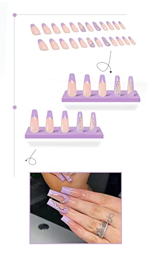 ?Lavender Coffin Acrylic Nails? - Image 3
