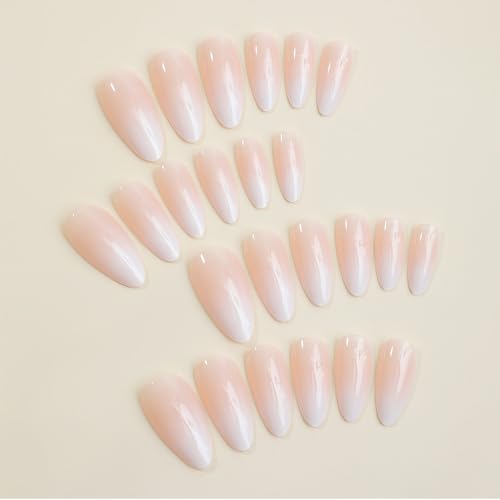 Short Almond Acrylic Nails for Stylish Easy Nail Art, 24 Count - Image 3