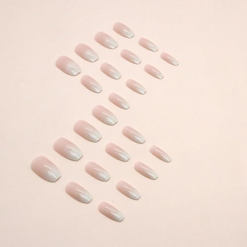 Pink & White Ombre Acrylic Nails - Image 4