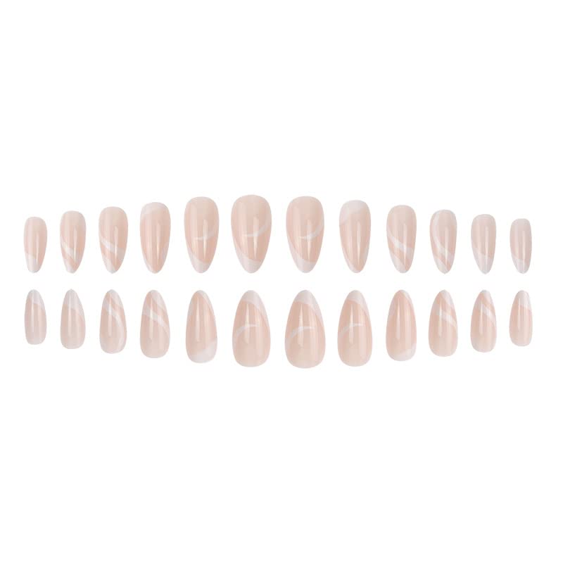 White abstract acrylic nails. - Image 2