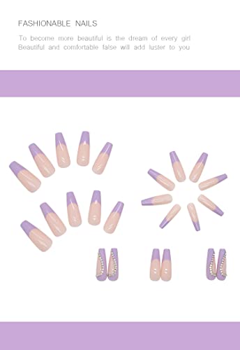?Lavender Coffin Acrylic Nails? - Image 4