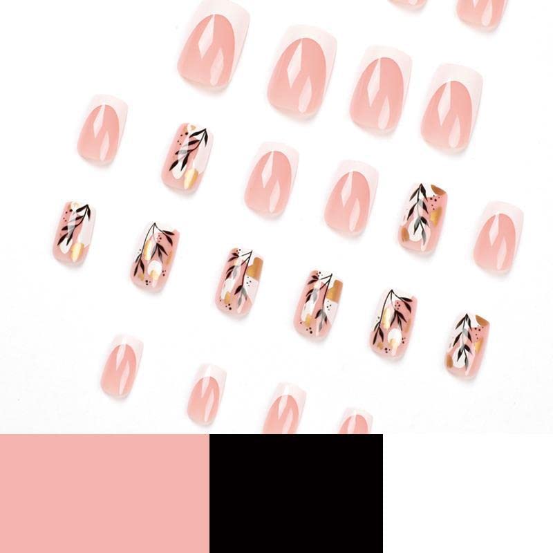24 Piece Two Tone Acrylic Nail Set for Stylish Manicure, Durable Design - Image 2