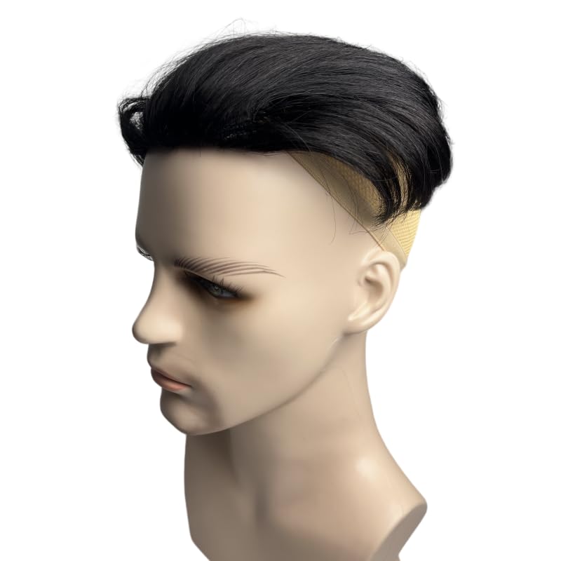 Men's 100% Human Hair Wig Natural Look Comfortable Fit Versatile Styling - Image 6