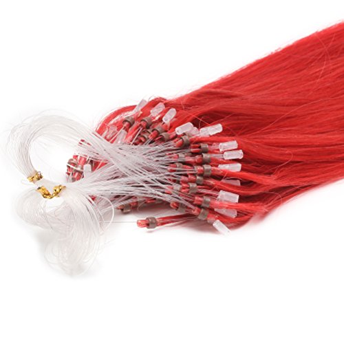 Red human hair extension, bright and vibrant. - Image 2