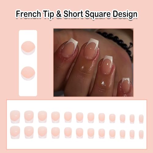 White Tip Acrylic Coffin Nails - Image 2