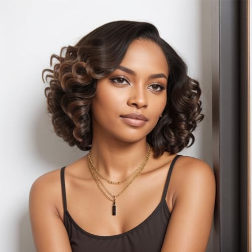 Short Dark Brown Human Hair Wig