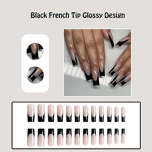 Long French Tip Acrylic Nails - Image 2