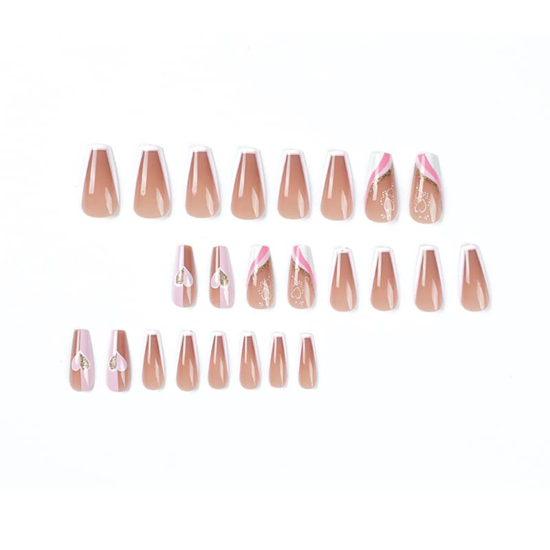 Short French tip acrylic coffin nails. - Image 3