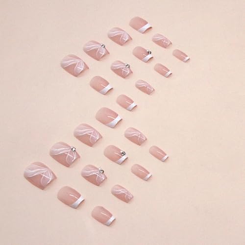 French Gel Nails Set - Stylish Elegant Designs for Perfect Manicure 24 Tips - Image 4